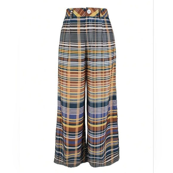 Funky 70s Style Wide Leg Pants Plus Size - Picture 1 of 7
